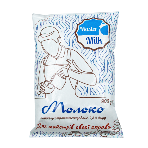 Молоко коров'яче MASTER MILK ультрапастеризоване, тетра-фін, 2,5%, 900г